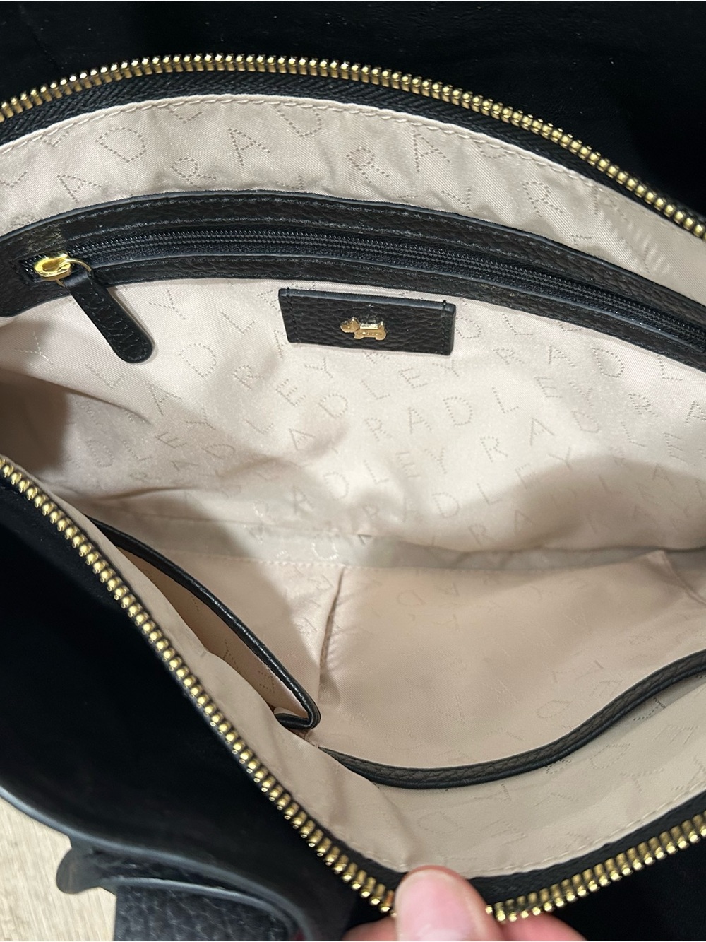 Radley London Sloane Street Leather Large Zip Top Shoulder Bag gold black purse - Picture 8 of 8